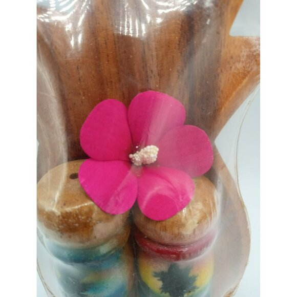 Salt Pepper Shakers Wooden Pineapple Bowl Aloha Hawaii Souvenir Vintage 3 Piece - Picture 4 of 14